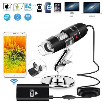 2 in 1 WiFi Microscope 1000X 8 LED Digital Microscope Electr