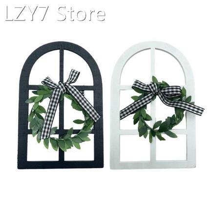 2022 New Wooden Farmhouse Window Tiered Tray Decoration Rust