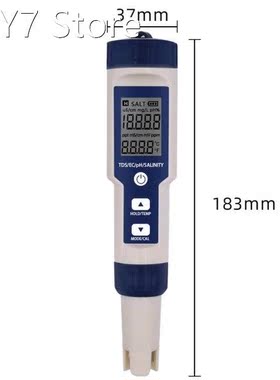 5 In 1 Digital Water Quality Tester Pen EC PH Salinity Temp