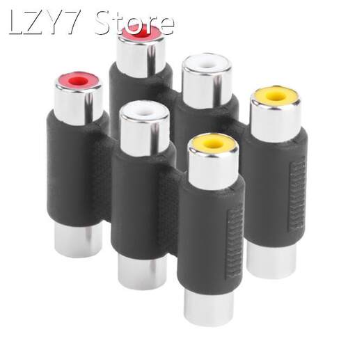1 or 2 set 3RCA Female to Female Coupler AV Video Audio Ada