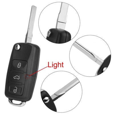 2 Buttons Key Case Cover Flip Folding for VW Golf Jetta Tour