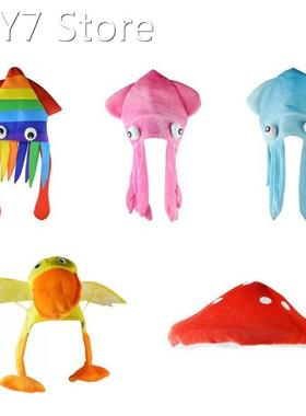 Novelty Cute Headgear Funny Hat Octopus Hat Multicolored Squ