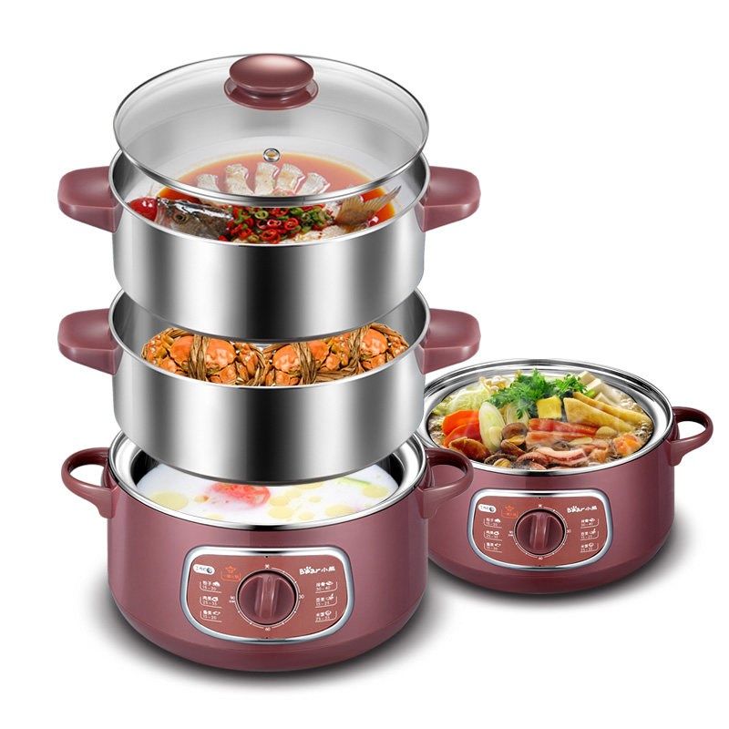 household three-layer electric steamer for steaming bread wi