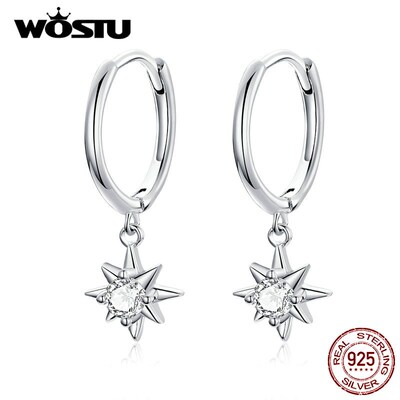 WOSTU Fashion 925 Sterling Silver Twinkle Sunshine Drop Ear