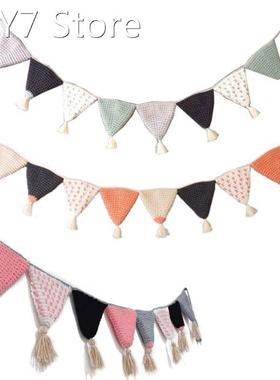 Nordic Hand-woven Party Banner Tent Bed Mat Baby Shower Bunt