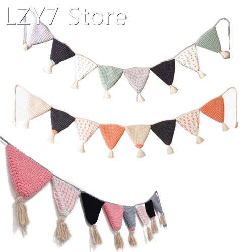 Nordic Hand-woven Party Banner Tent Bed Mat Baby Shower Bunt