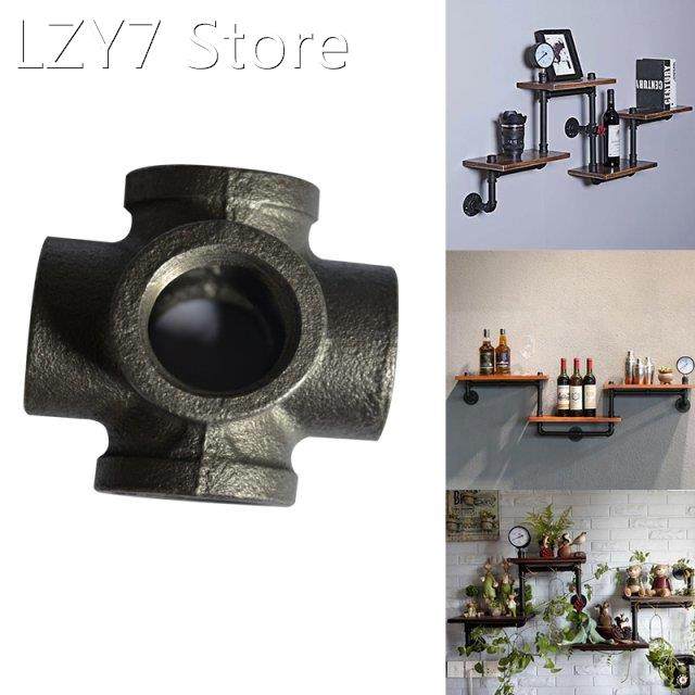 2pcs/lot g3/4" dn20 black side outlet cross iron cast p