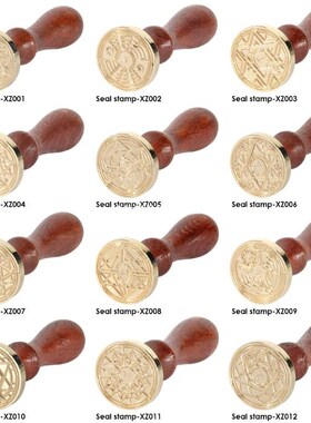 Retro Zodiac Pattern Wax Seal Stamp Fire Painting Stamping E