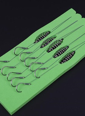 5 Pcs/Set Double Hook Fishing Line Stainless Steel Barbed Ca