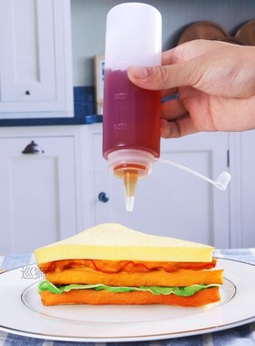 4PCS/set Squeeze Squirt Condiment Bottles With Cap Lid Salad