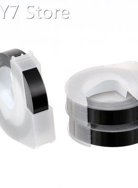 3 rolls Black 3D Embossing Tape Labels 9mm Wide 3 Meters Lon