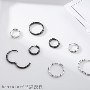 S925 Sterling Silver Solid Circle Earrings for men and wome