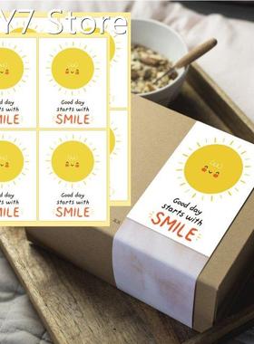 3X4cm Good Day Starts With Smile Stickers Seal Labels For Sm