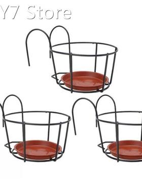 3PCS/Set Balcony Flower Rack With Pallet Hanging Green Plant