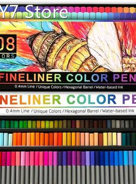 108 Fineliner Pens Colored Fine Tip Markers 0.4 mm Fine Poin