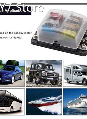 6 Way Blade Fuse Box with LED Indicator Fuse Block for Car B