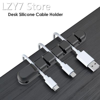 1/2/5/10pcs Cable Holder Clips Silicone Data Cord Organizer
