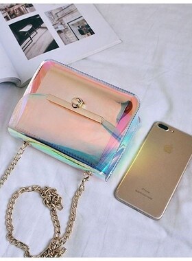 lly transparent bag chain phone change ladies small side bag