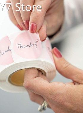 100-500pcs Thank You Stickers 1inch Pink Stickers For Compan