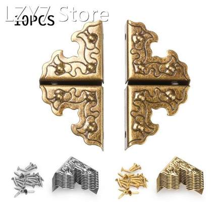 10Pcs 25mm Antique Furniture Metal Crafts Jewelry Box Corner