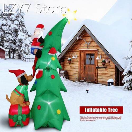 20cm Giant Inflatable Christmas Tree Puppy Bites Santa Claus