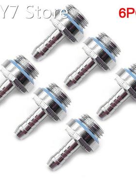 6pcs Barb-Fitting PC Water Cooling Two-Touch Fitting G1/4 Th