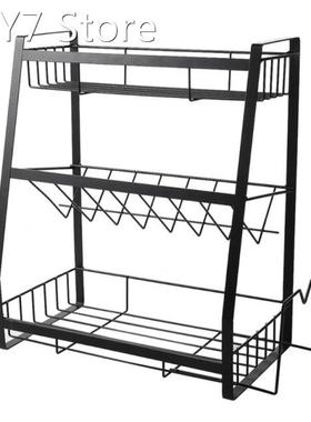 Seasoning Kitchenware Holder Table Top Organizer Iron Three-