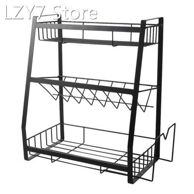 Seasoning Kitchenware Holder Table Top Organizer Iron Three-
