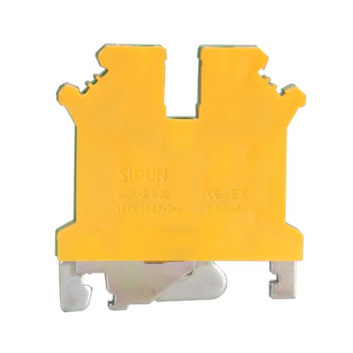 SUK 2.5JD Universal Ground Din Rail Terminal Block Yellow G