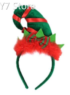 Children Adult Christmas Santa Elf Hat Hair Hoop Clasp Contr