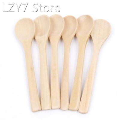 6pcs Wooden Tea Spoon Bamboo Tableware Condiment Utensil Cof