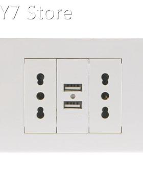 16A Wall Double Italian/Chile Plug Power Socket Adapter Dual