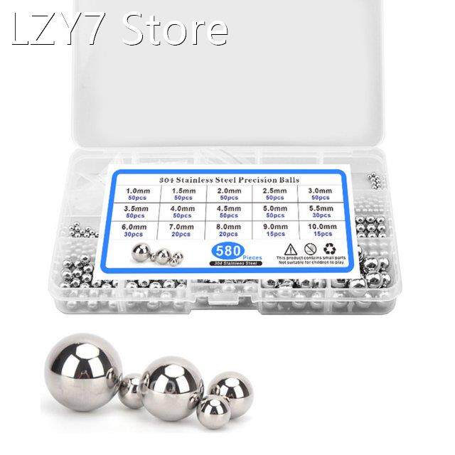 580pcs/lot Stainless Steel Bearing Balls 15 Sizes M1-M10 M1.