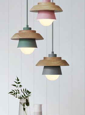 Nordic LED Wood Pendant Lights for Living Room Bedroom Dinin