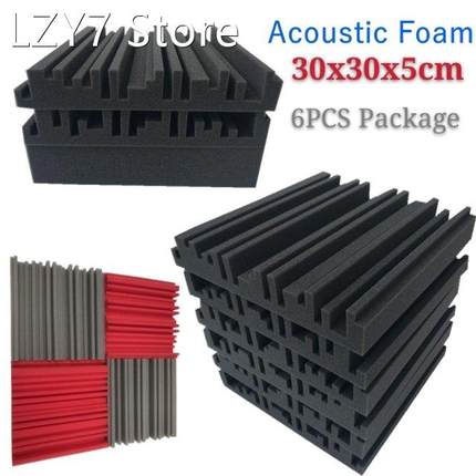6pcs 30x30x5cm Wideband Acoustic Studio Foam High Hensity Fl