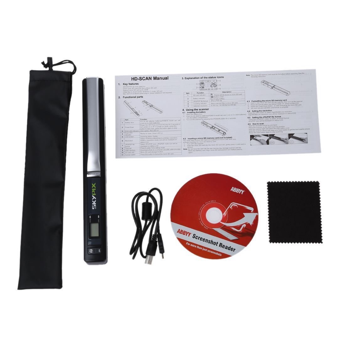 SKYPIX 900 dpi Handheld Scanner to preserve documents letter