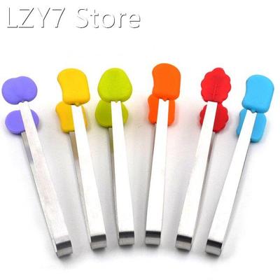 Silicone Kitchen Cooking Salad Serving BBQ Tongs Stainless S