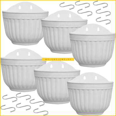 6 Pack 8.2 Inch Wall Hanging Planter Pots Vertical Garden Wi