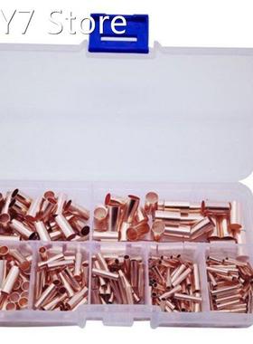 250Pcs Small Copper Tube Combination Connecting Tube Boxed C