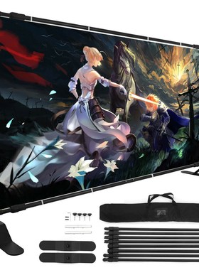 Heavy-Duty Step and Repeat Backdrop Telescopic Banner 10' St