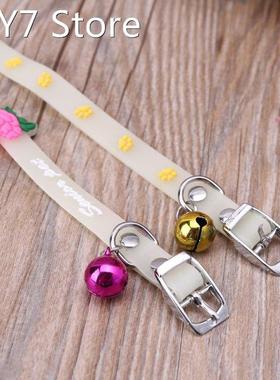 875A Pet Glowing Collars with Bells Glow at Night Dogs Cats