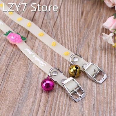 875A Pet Glowing Collars with Bells Glow at Night Dogs Cats