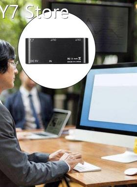 Portable Splitter Adapter VGA+HDMI-compatible+Audio Converte