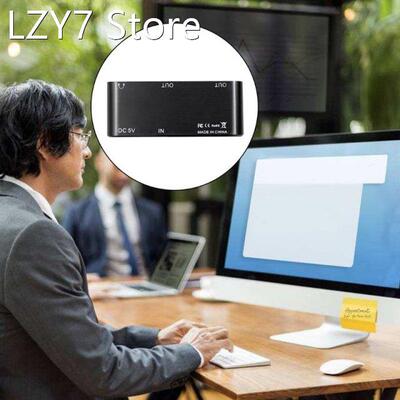 Portable Splitter Adapter VGA+HDMI-compatible+Audio Converte