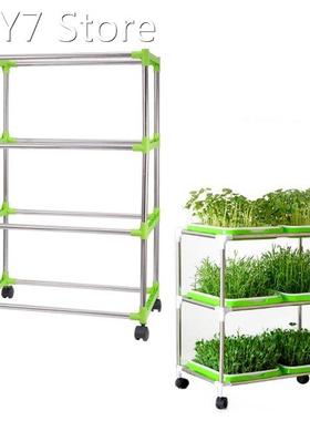Bean Sprout Nursery Tray Shelf with Universal Wheel Stainles