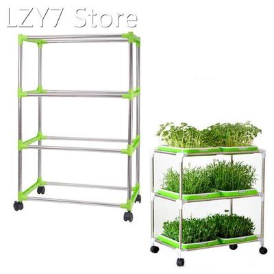 Bean Sprout Nursery Tray Shelf with Universal Wheel Stainles