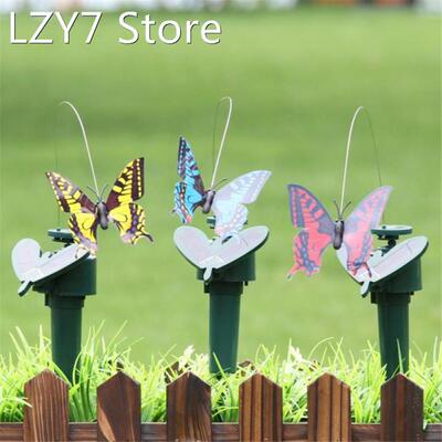 1 Set Solar Power Dancing Flying Butterfly Colorful Vibratio