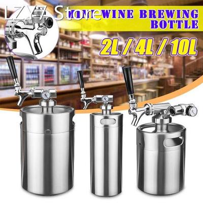 Beer Barrel 2L/4L/10L Keg Style Stainless Steel Beer Su
