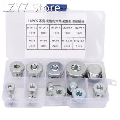 14Pcs Drain Plug Nuts Hex Socket Oil Flange Pan Drain Bolt N
