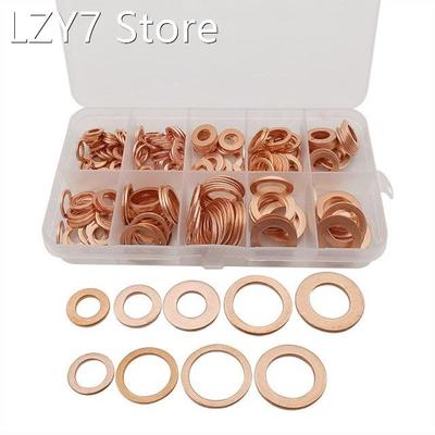 200Pcs M5/M6/M8/M10/M12/M14 Copper Washer Gasket Nut and Bol
